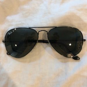 Ray Ban Black Polarized Aviators